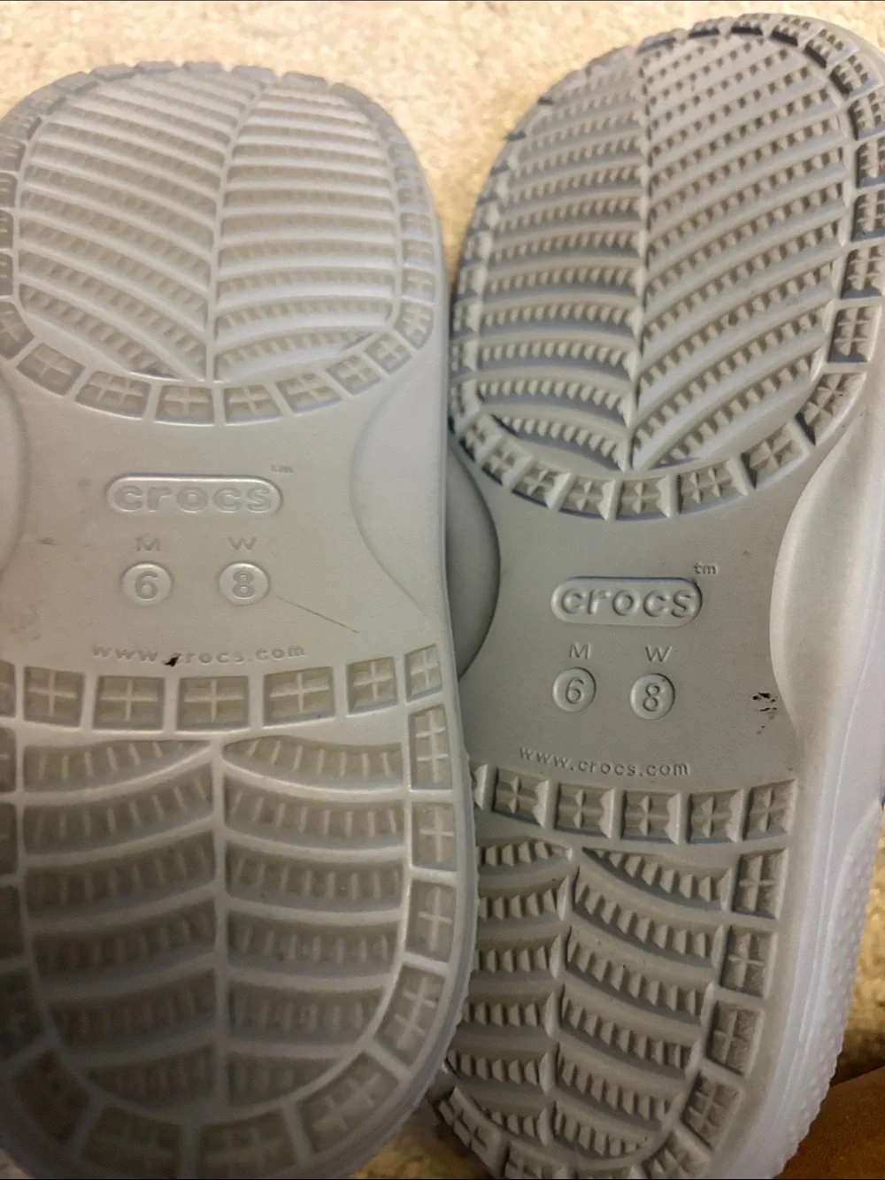 CROCS Classic Women's Size 8 Shoes Gray Iconic Comfort 2 Strap Slide Sandals